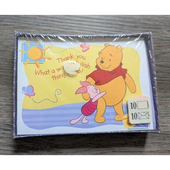 Vtg Hallmark Winnie the Pooh Baby Thank You Blank Notes Cards Piglet Disney 10 - Picture 1 of 3